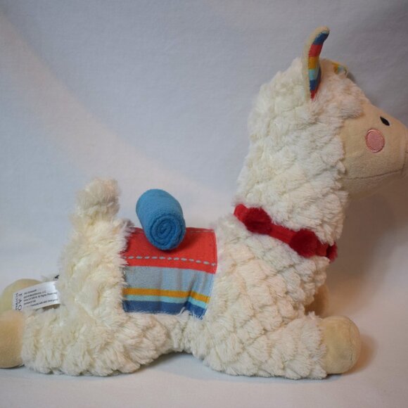 2019 FAO Schwarz 11 inch  Llama Alpaca Plush with Rainbow Blanket - Picture 5 of 6